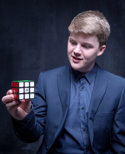 Adam Black with rubicks cube