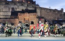 Pipes and drums in 'Voices' Royal Edinburgh Military Tattoo