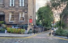 Outside St Vincent bar in Stockbridge in August 