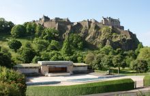Ross Theatre under Edinburgh Castle on a sunny day