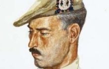 Drawing of a soldier with a Scots bonnet