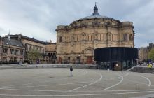 McEwan Hall and Bristo Square in April 2023