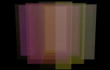 A concept image showing a series of overlapping, semi-transparent colour bars on a black background by Martin Disley, Theodore Koterwas, Everest Pipkin, The Sound of Deepfake