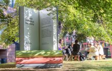 Big book installation at the Edinburgh International Book Festival
