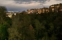 Bank Garden and Water of Leith from Dean Village at night