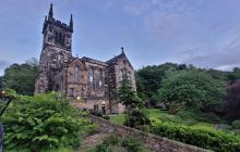 Greenside Church and garden at foot of Calton Hill