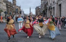 Edinburgh Diwali dancers on George Street