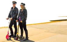 The Vaselines on scooters