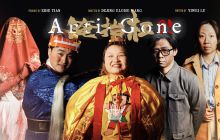 The cast of the show are pictured in their costumes with the word 'Anti-gone' in the top centre