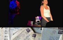 Samantha Streit and Kevin Cahill in Letters to Joan. + letters