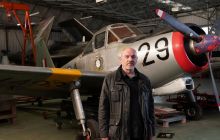 National Museum of Flight curator, Ian Brown in the Conservation Hangar