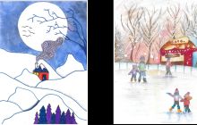 Winter Windows 2025 - Frances G, Trinity Primary School (left) and Charlie S1, Firhill High