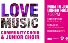 Love Music Community Choir & Junior Choir concert graphic