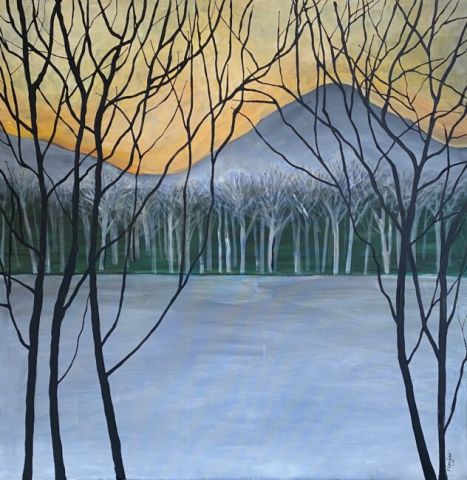 Tangerine Sky, Rosie Playfair (Acrylic on canvas)