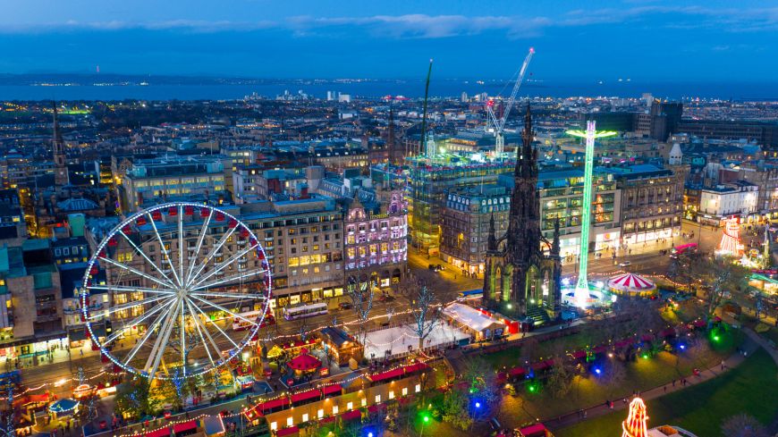 Big Wheel and Princes Street at Christmas time