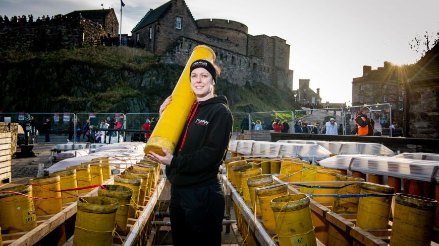 Pyrotechnician at Edinburgh Castle for Hogmanay