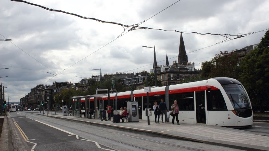 Edinburgh Tram at West End station