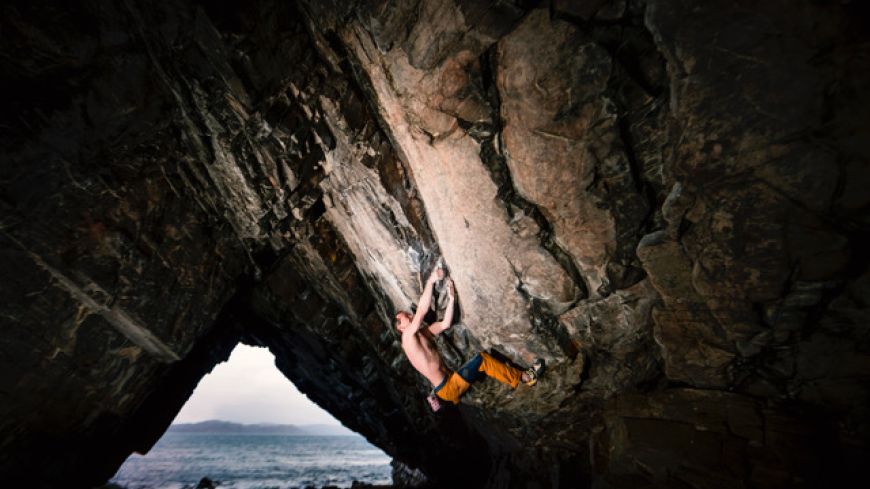 EMFF - climbing an Arisaig Cave