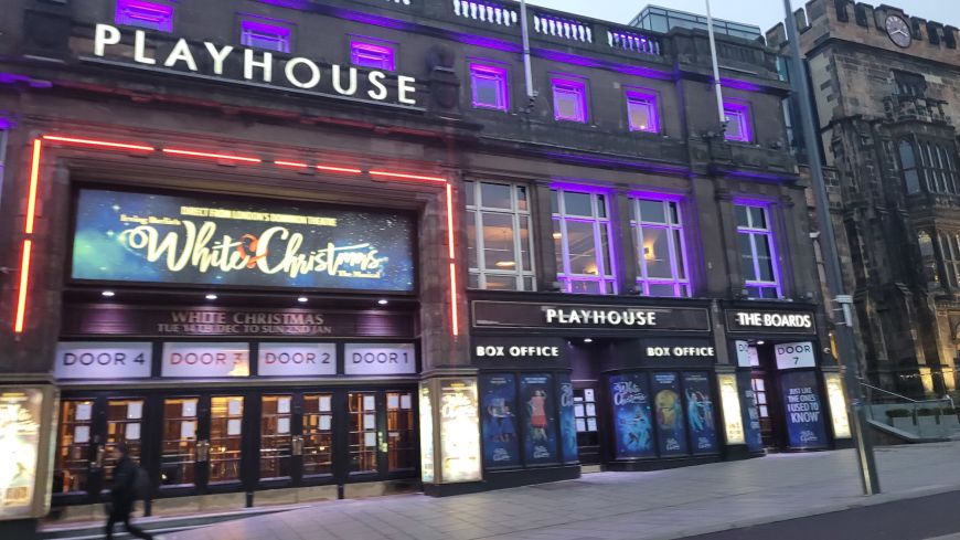 Edinburgh Playhouse - empty front of house after White Christmas cancelled