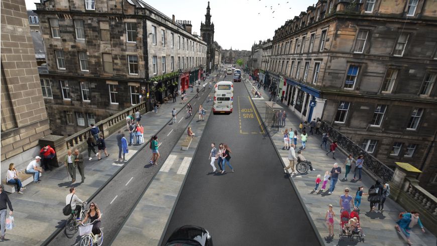 George IV Bridge with bike lane (artist impression)