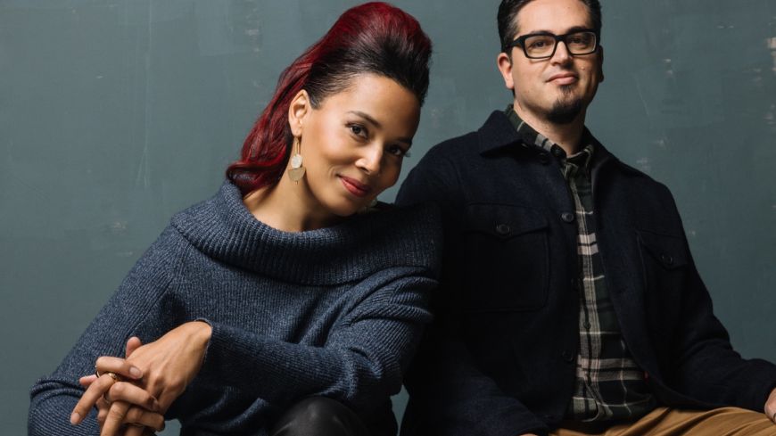 Rhiannon Giddens and_Francesco Turrisi_smiling