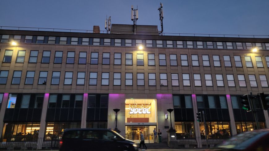 Yotel Edinburgh at night