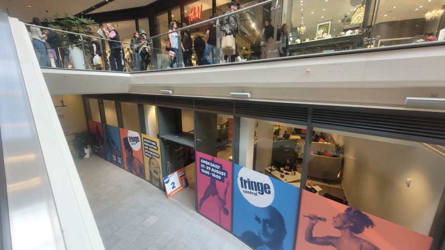 Fringe Central (venue 2) in its new, 2022 base in the St James Quarter 