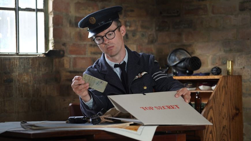 Historical re-enactor Terence Finnegan makes final preparations for a new escape room experience the National Museum of Flight.