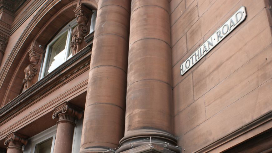 Lothian Road sign on Caley