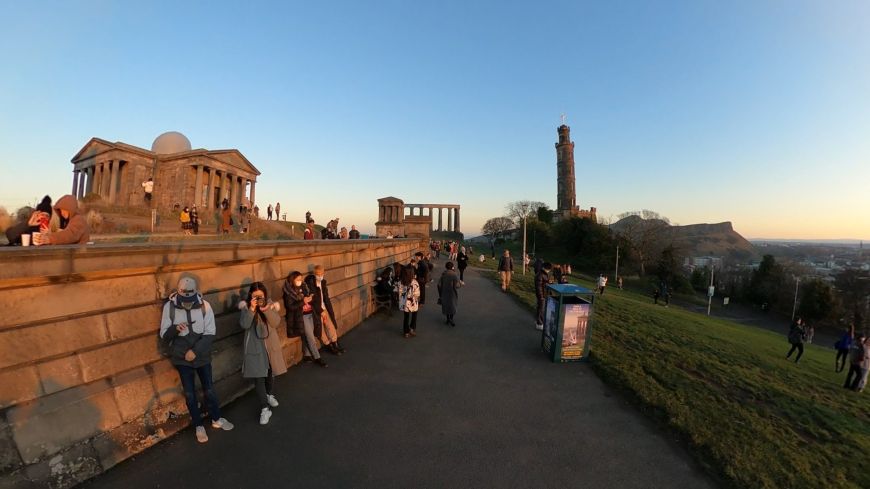 Capturing the sunset on Calton Hill