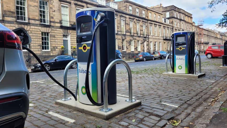 BP EV charging stations on Heriot Row