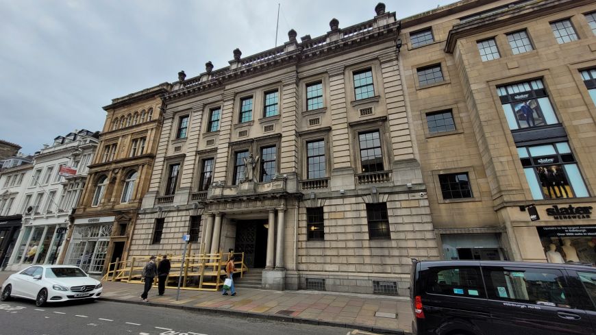 Freemasons Hall front of building in early late July 2022