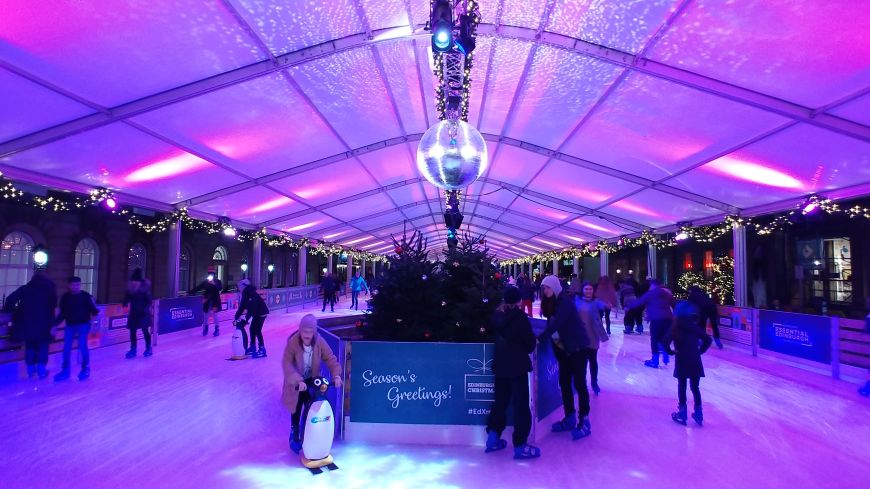 Skaters on the George Street ice rink 'Lidl on Ice' 2022