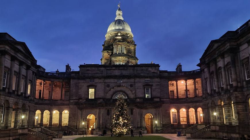 Old College Quad with Christmas tree