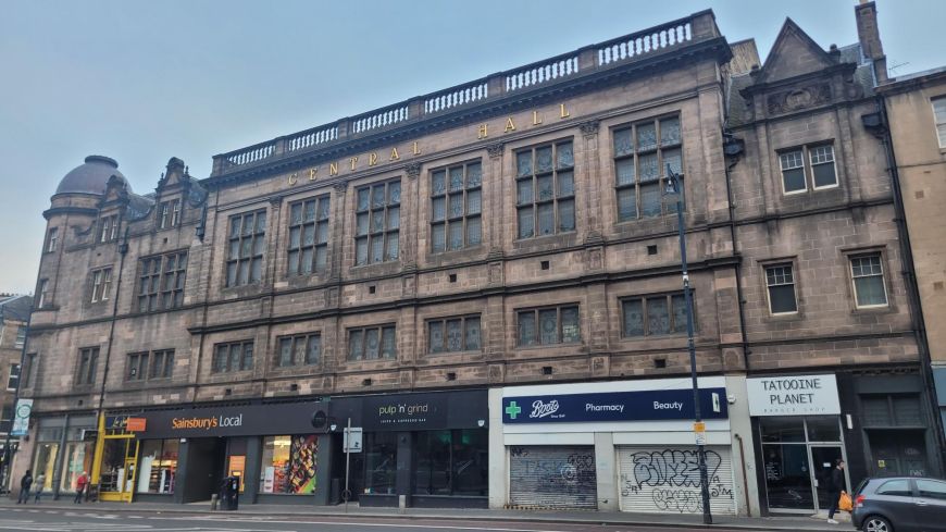 The long Central Hall on Lothian Road