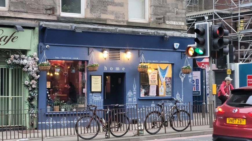 Home bar blue shop front