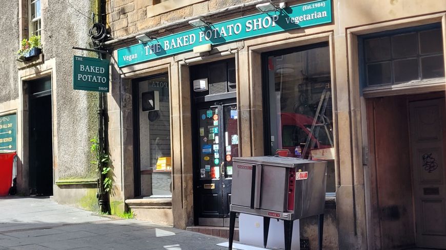 Street view of the Baked Potato Shop on Cockburn Street