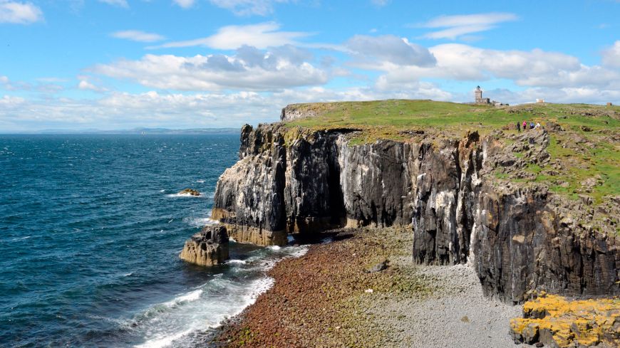 Cliff face and the beach of the Isle of May