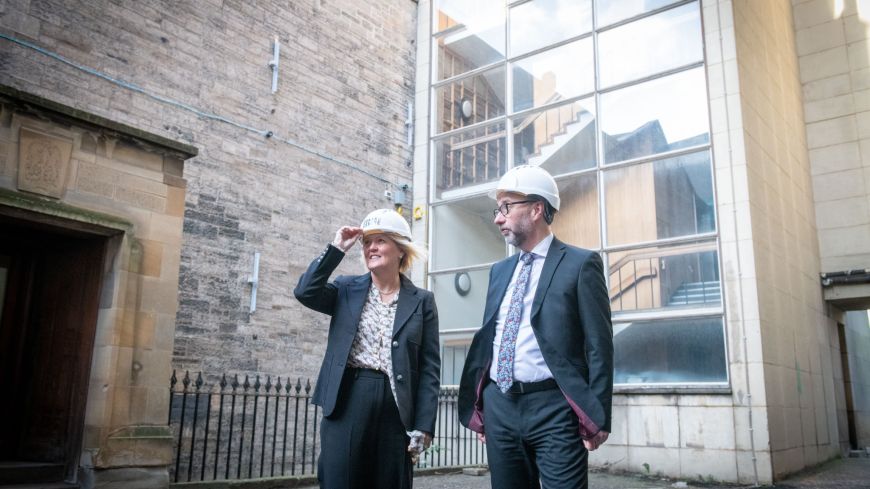 NatWest Group CEO Alison Rose and IMPACT Scotland's Gavin Reid visit the site of the Dunard Centre