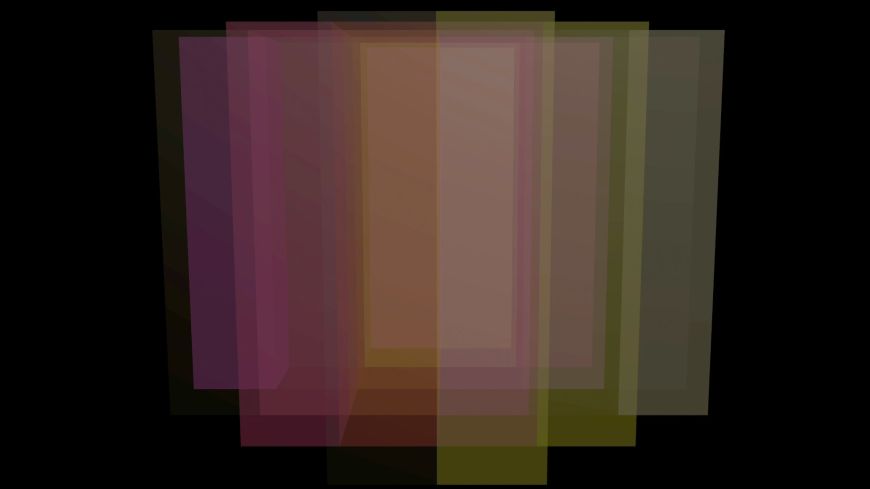 A concept image showing a series of overlapping, semi-transparent colour bars on a black background by Martin Disley, Theodore Koterwas, Everest Pipkin, The Sound of Deepfake