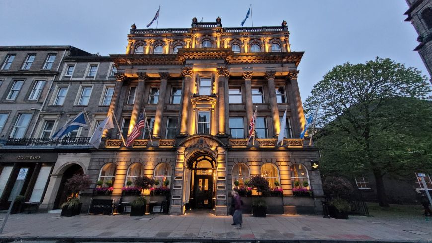 Outside The George hotel in Edinburgh