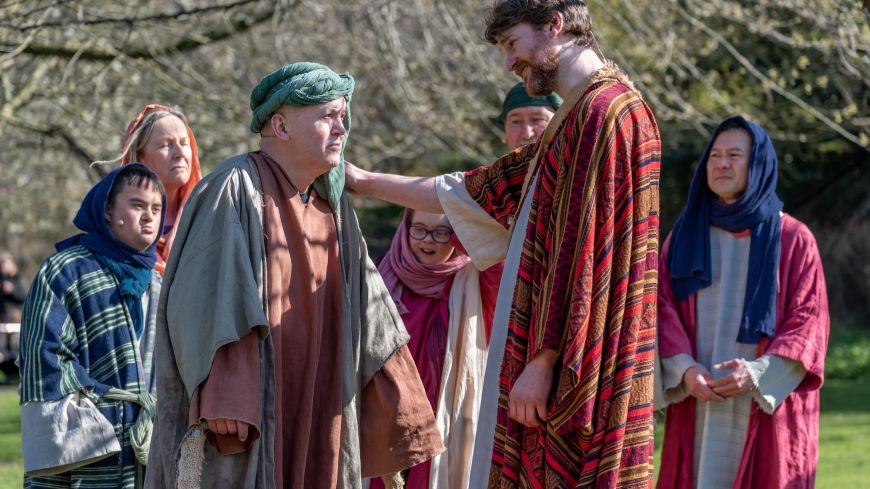 Calum Barbour as Jesus and members of the Easter Play cast