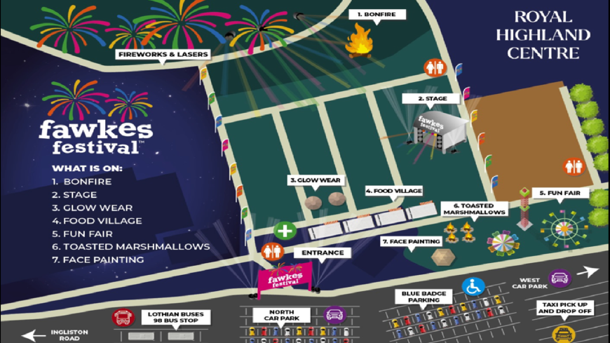 Fawkes Festival at Highland Centre map