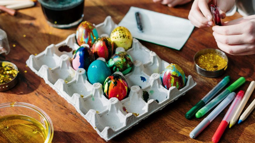 Painting Easter eggs