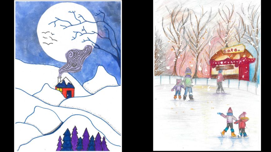 Winter Windows 2025 - Frances G, Trinity Primary School (left) and Charlie S1, Firhill High