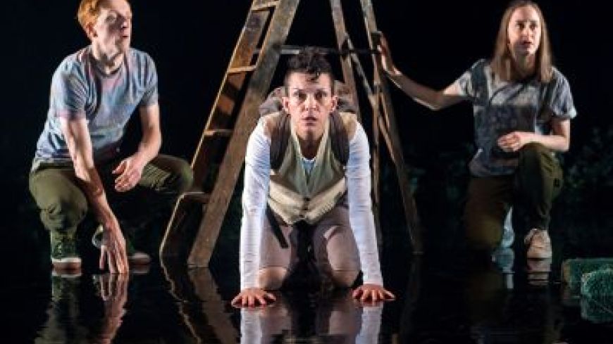 L-R: Gavin Jon Wright, Ixtaso Moreno and Sarah Miele look at the world of the secret garden. Photo by Mihaela Bodlovic.