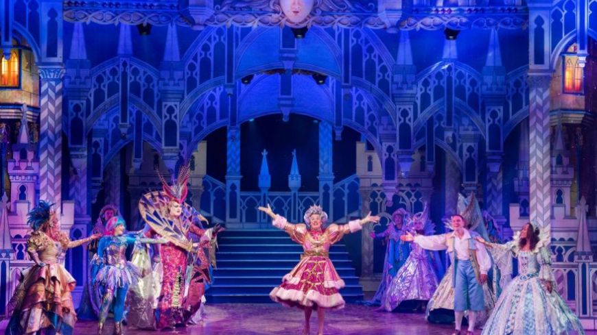 Sleeping Beauty - Allan Stewart as Queen May, centre, with the cast