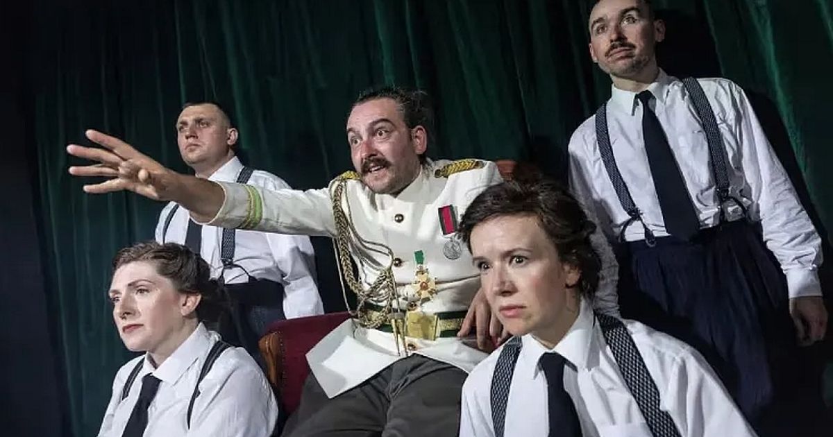 Boris III, centre, with ensemble cast of governrment ministers and other characters