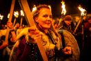 Viking warrioress on Edinburgh's Hogmanay torchlight procession